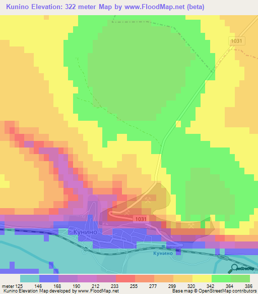 Kunino,Bulgaria Elevation Map