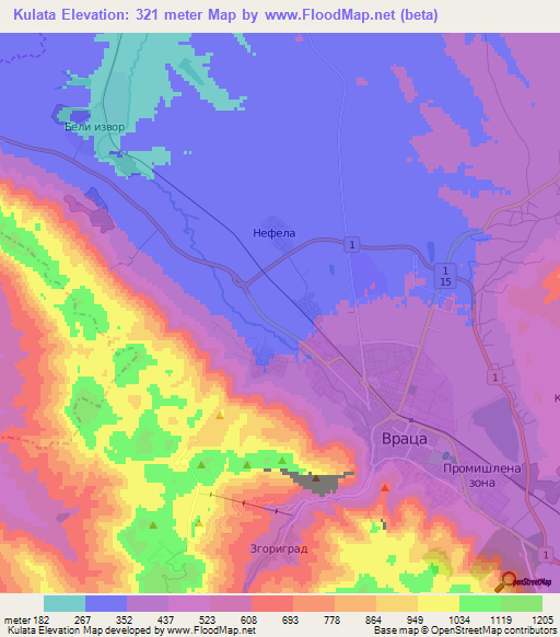 Kulata,Bulgaria Elevation Map