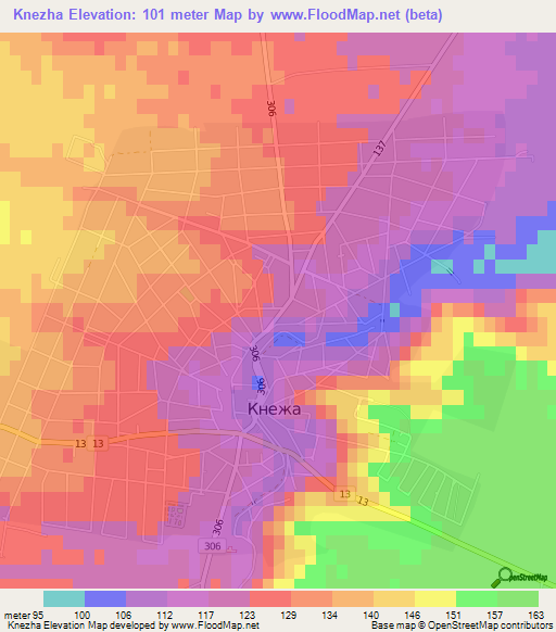 Knezha,Bulgaria Elevation Map