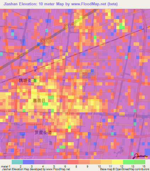 Jiashan,China Elevation Map