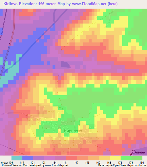 Kirilovo,Bulgaria Elevation Map