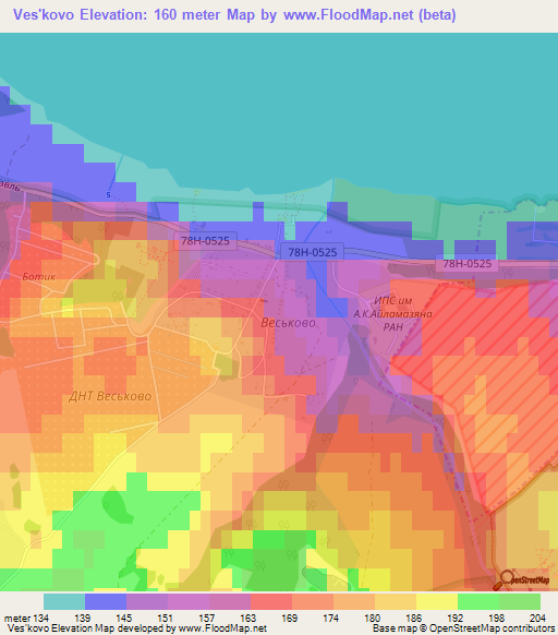 Ves'kovo,Russia Elevation Map