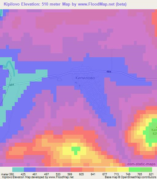 Kipilovo,Bulgaria Elevation Map