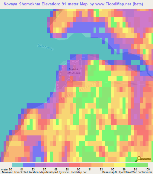 Novaya Shomokhta,Russia Elevation Map