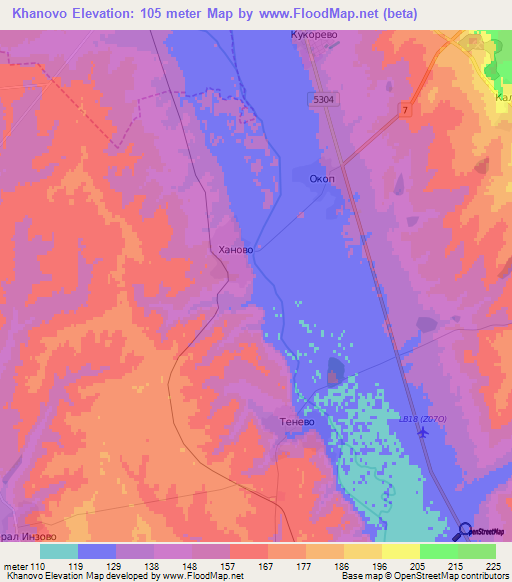 Khanovo,Bulgaria Elevation Map