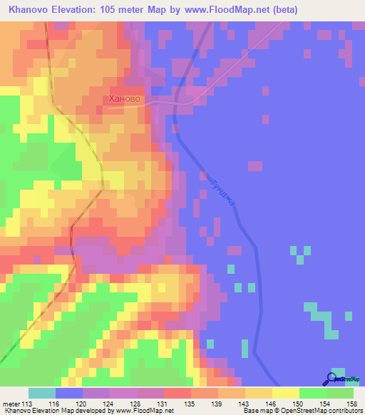 Khanovo,Bulgaria Elevation Map