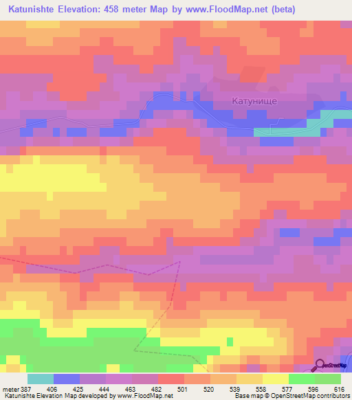 Katunishte,Bulgaria Elevation Map