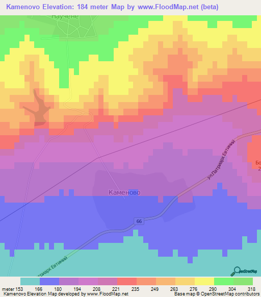 Kamenovo,Bulgaria Elevation Map