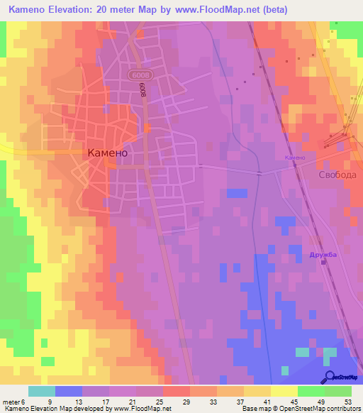 Kameno,Bulgaria Elevation Map