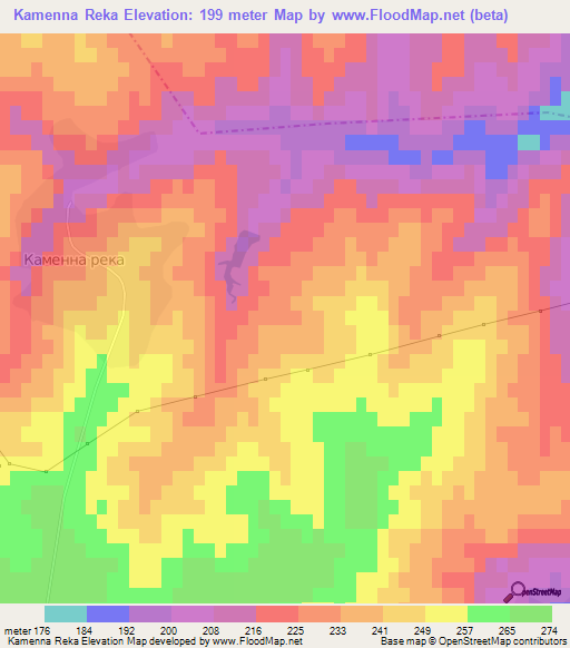 Kamenna Reka,Bulgaria Elevation Map