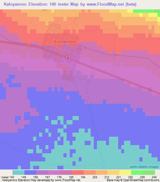 Kaloyanovo,Bulgaria Elevation Map