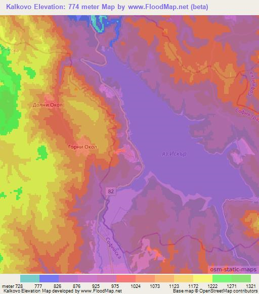 Kalkovo,Bulgaria Elevation Map