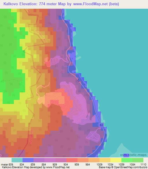 Kalkovo,Bulgaria Elevation Map