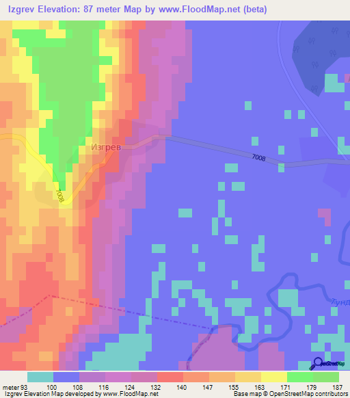 Izgrev,Bulgaria Elevation Map