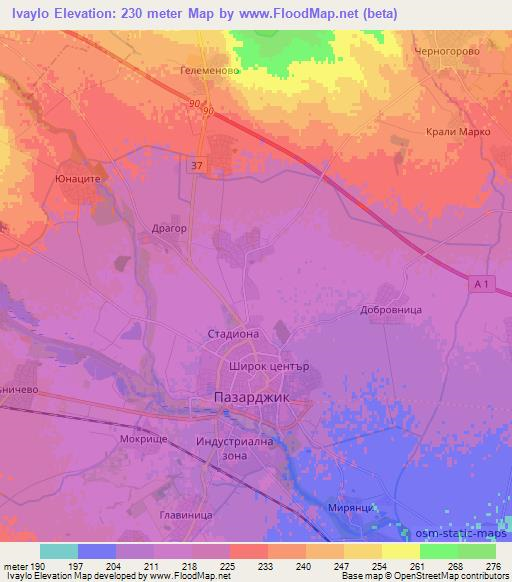 Ivaylo,Bulgaria Elevation Map