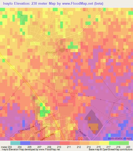 Ivaylo,Bulgaria Elevation Map