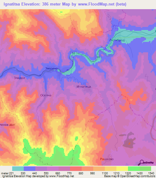 Ignatitsa,Bulgaria Elevation Map