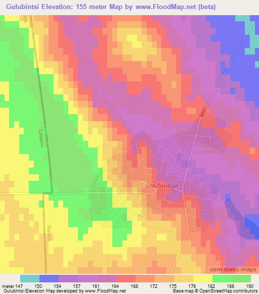 Gulubintsi,Bulgaria Elevation Map