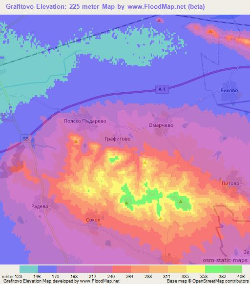 Grafitovo,Bulgaria Elevation Map