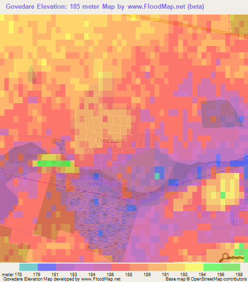 Govedare,Bulgaria Elevation Map