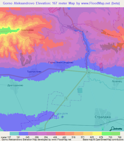 Gorno Aleksandrovo,Bulgaria Elevation Map