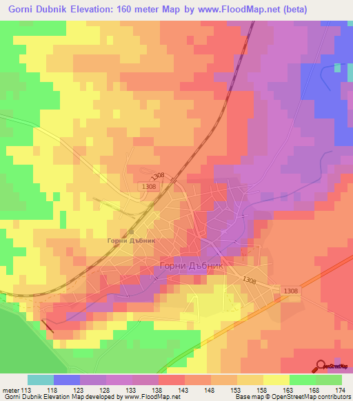 Elevation Of Gorni Dubnik,bulgaria Elevation Map, Topography, Contour