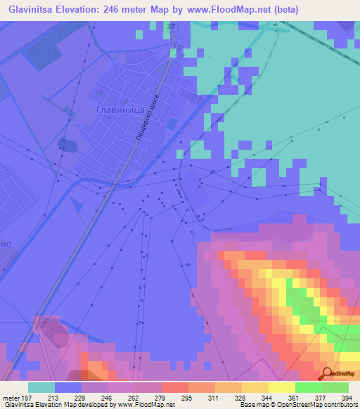 Glavinitsa,Bulgaria Elevation Map