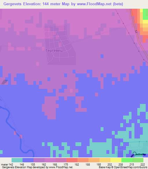 Gergevets,Bulgaria Elevation Map