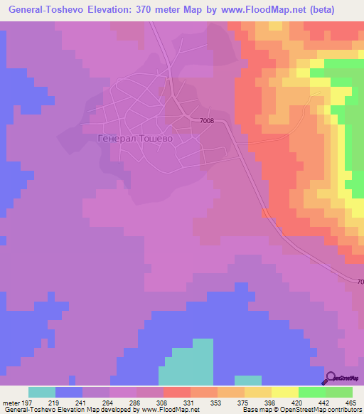 General-Toshevo,Bulgaria Elevation Map