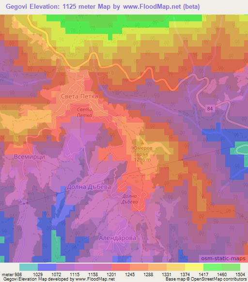 Gegovi,Bulgaria Elevation Map