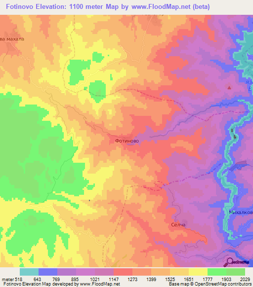 Fotinovo,Bulgaria Elevation Map