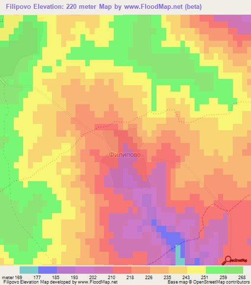 Filipovo,Bulgaria Elevation Map