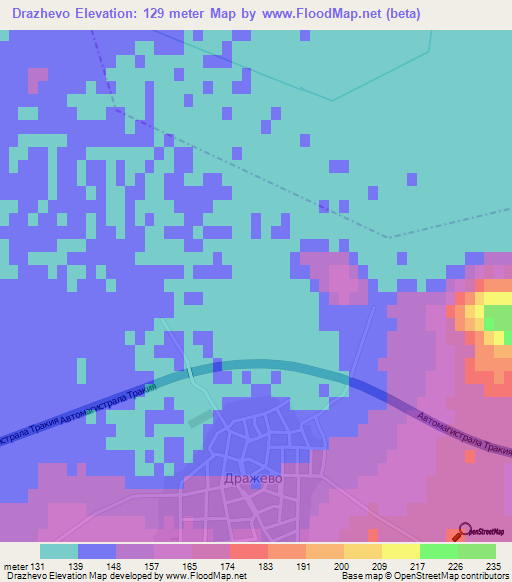 Drazhevo,Bulgaria Elevation Map