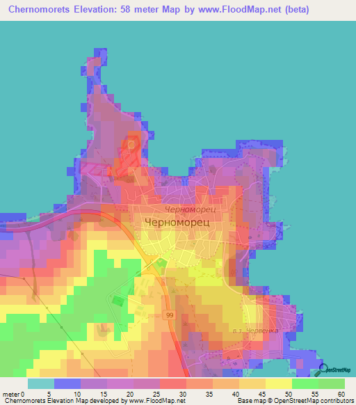 Chernomorets,Bulgaria Elevation Map