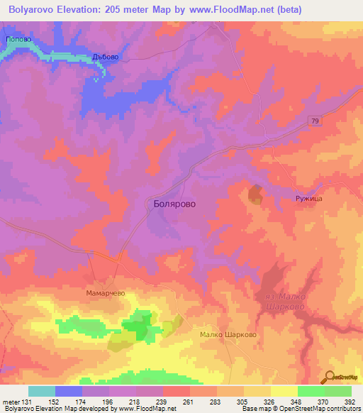 Bolyarovo,Bulgaria Elevation Map