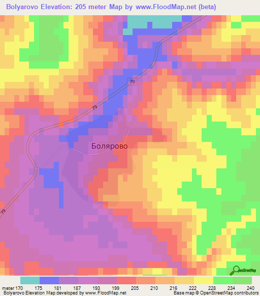 Bolyarovo,Bulgaria Elevation Map