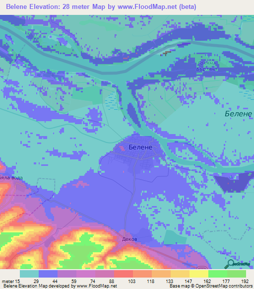 Belene,Bulgaria Elevation Map