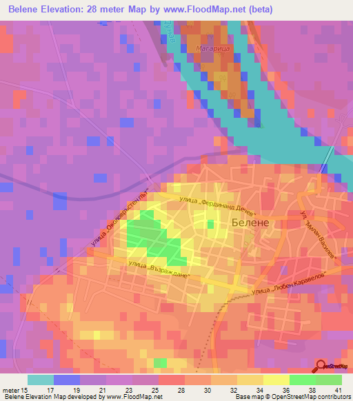 Belene,Bulgaria Elevation Map