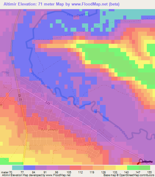 Altimir,Bulgaria Elevation Map