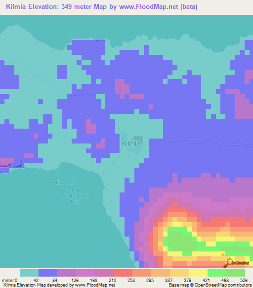 Kilmia,Yemen Elevation Map