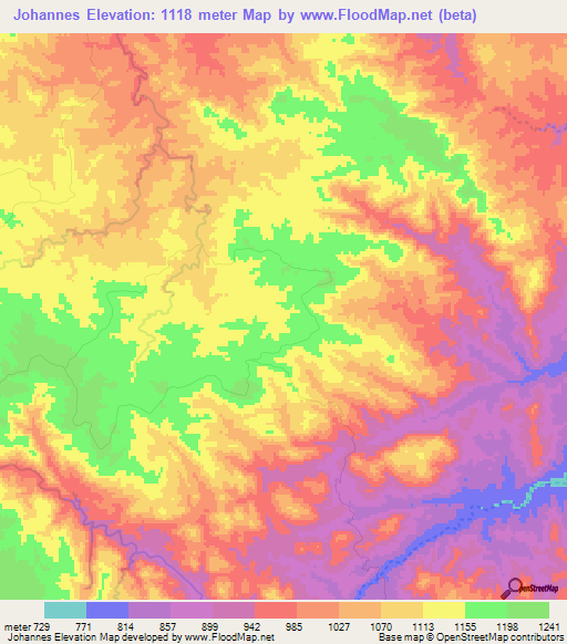 Elevation Of Johannes,zimbabwe Elevation Map, Topography, Contour