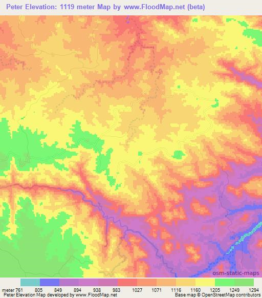 Elevation of Peter,Zimbabwe Elevation Map, Topography, Contour