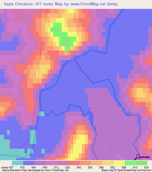 Sayta,Russia Elevation Map