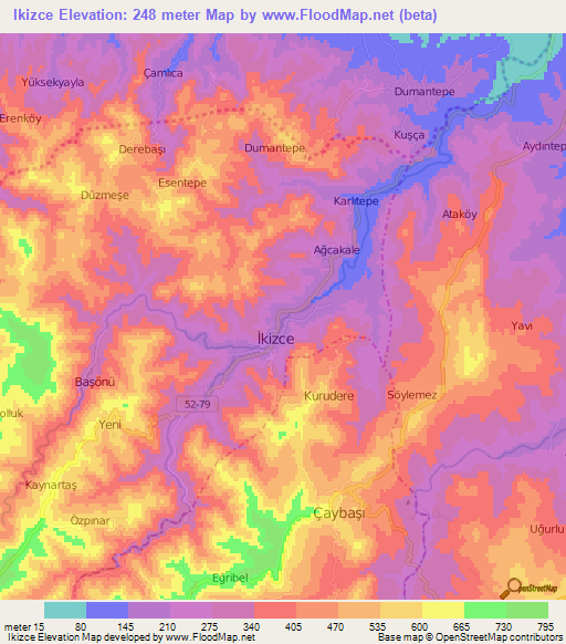 Ikizce,Turkey Elevation Map