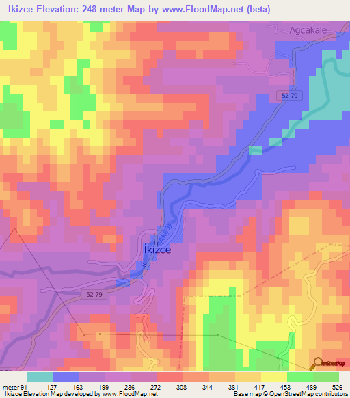 Ikizce,Turkey Elevation Map