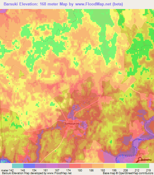 Barsuki,Russia Elevation Map