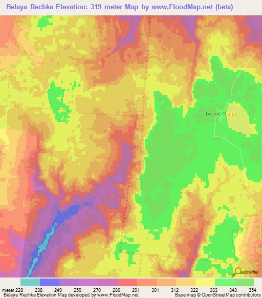 Belaya Rechka,Russia Elevation Map