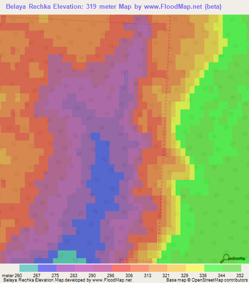 Belaya Rechka,Russia Elevation Map