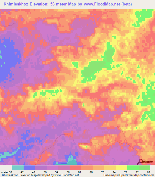 Khimleskhoz,Russia Elevation Map