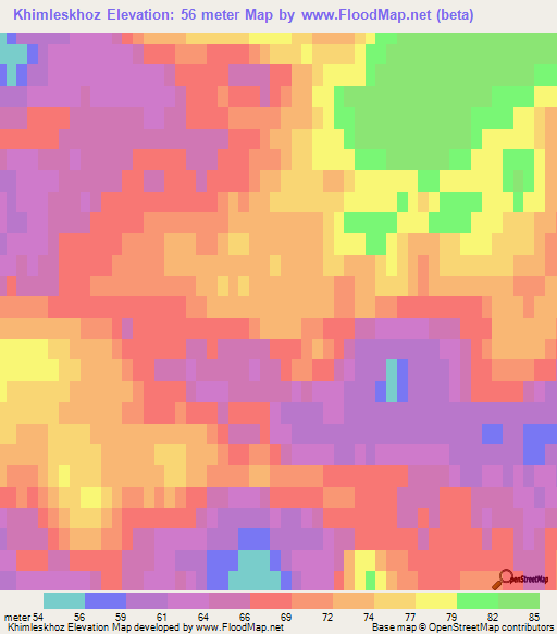 Khimleskhoz,Russia Elevation Map